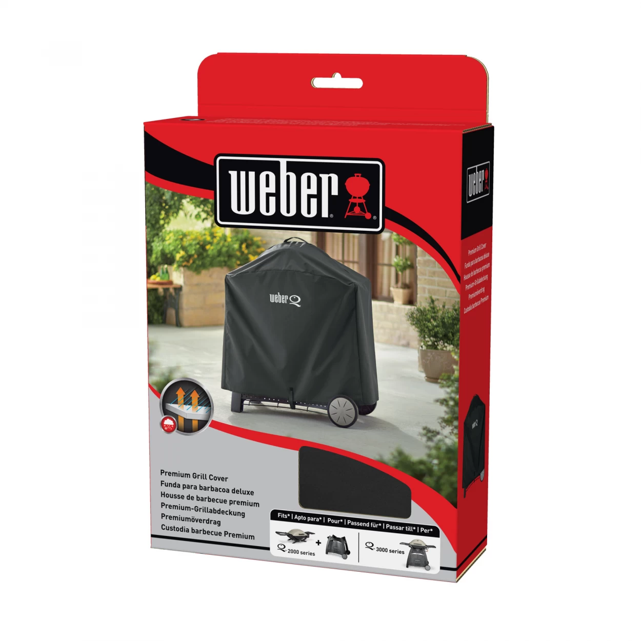 Weber Abdeckhaube Q 2200 / 3200 Premium Rollwagen – Bild 2