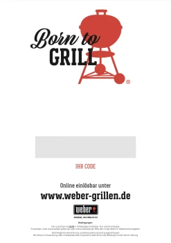 Weber Geschenkgutschein "Born To Grill" 25 €