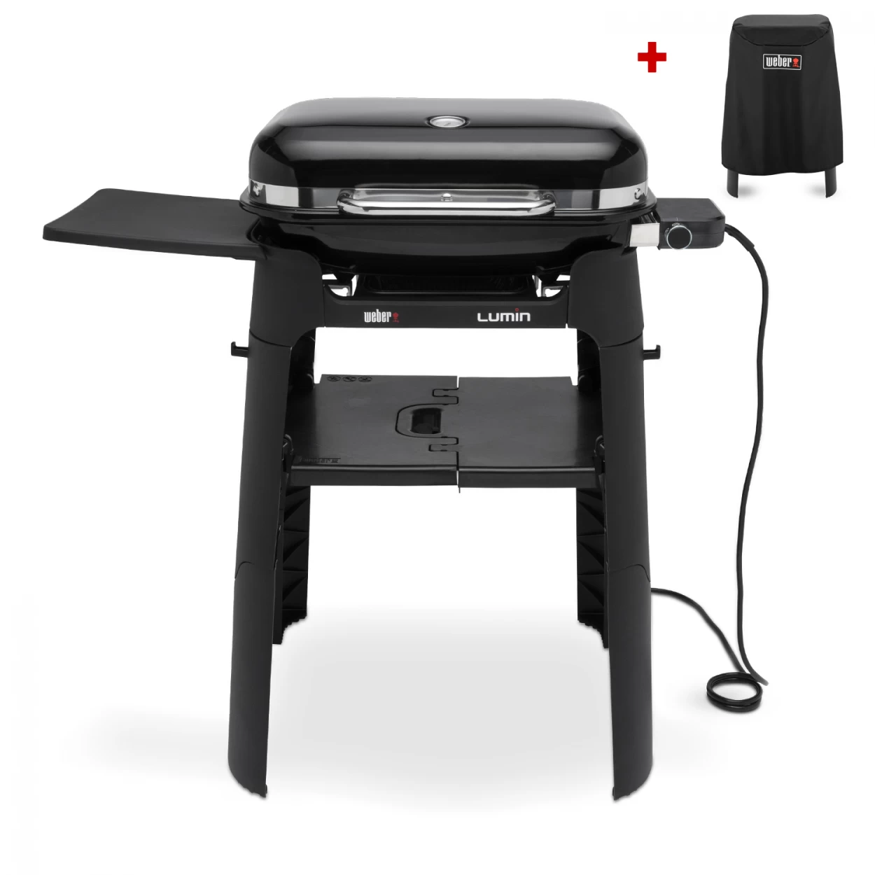 Weber Elektrogrill Lumin Mit Stand, Black + Inklusive Abdeckhaube