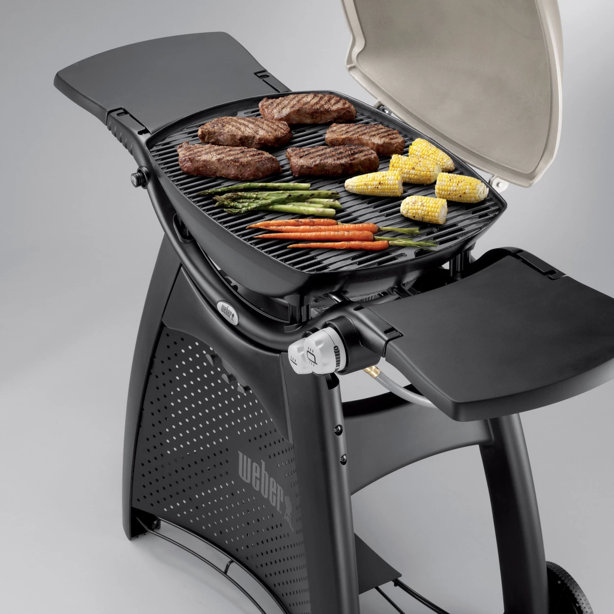 Weber Gasgrill Q 3200 Station, Blackline Mit Hitzeschild Und Bratenrost – Bild 6