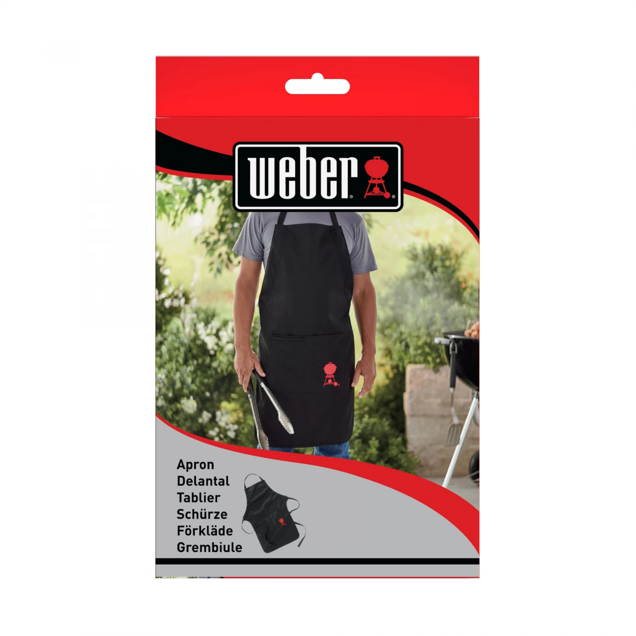 Weber GrillschĂŒrze Schwarz Mit Rotem Logo Kettle Grill â Bild 3