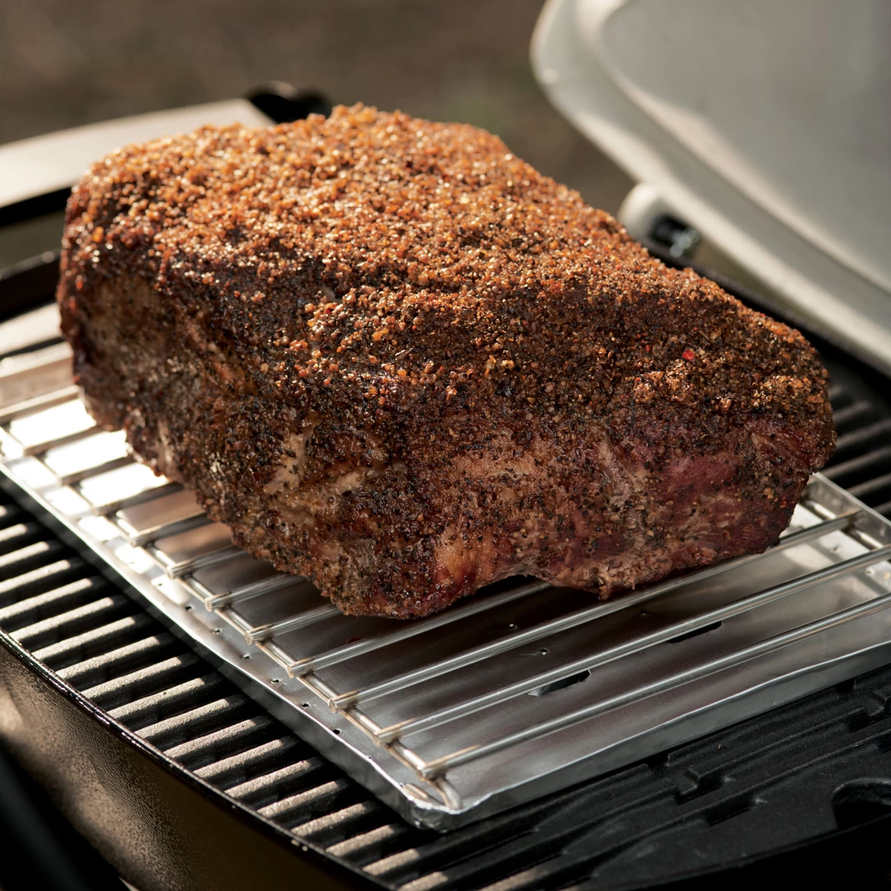 Weber Gasgrill Q 3200 Station, Blackline Mit Hitzeschild Und Bratenrost – Bild 5