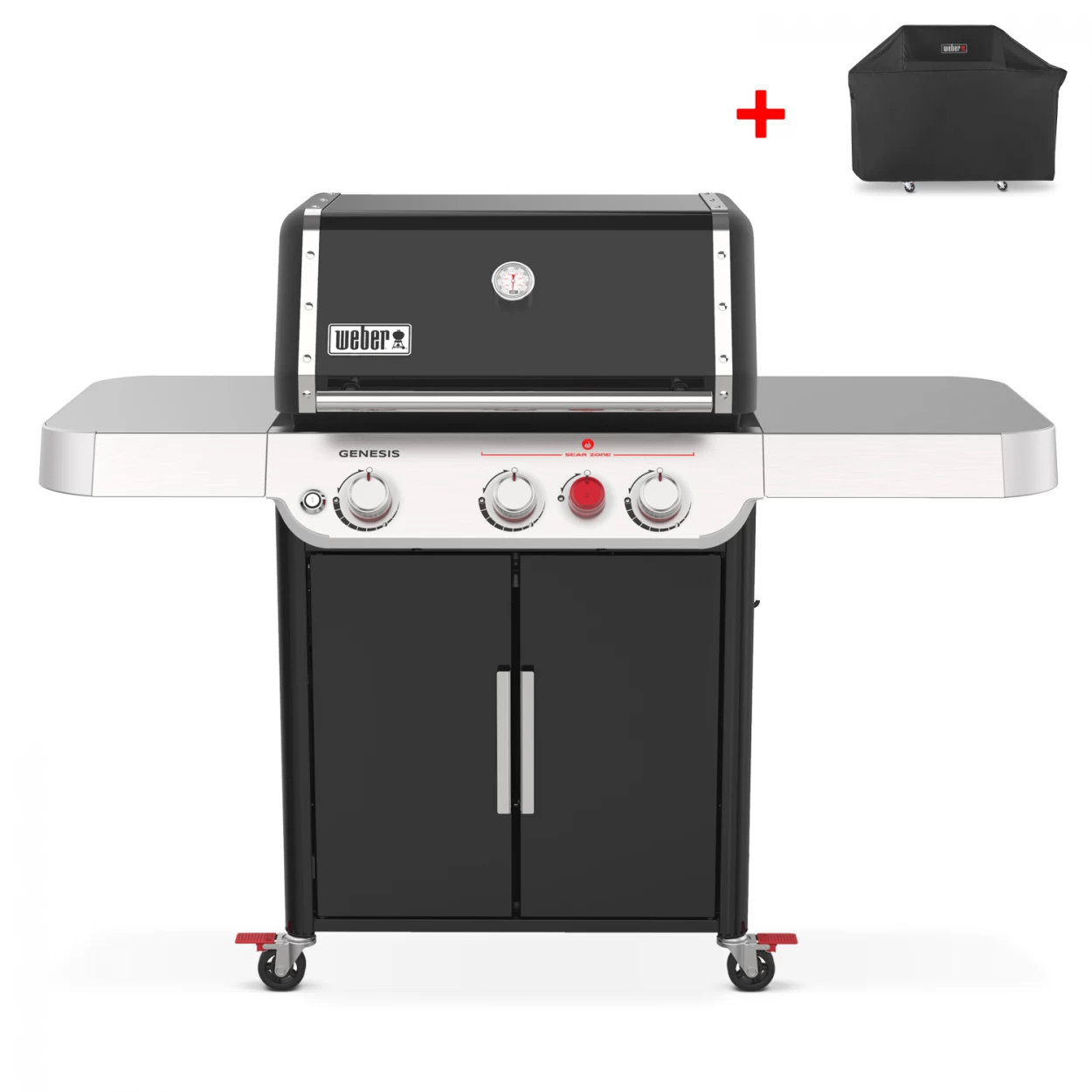 Weber Gasgrill Genesis E-325s, Black, Inklusive Abdeckhaube