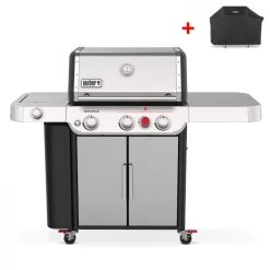 Weber Gasgrill Genesis S-335, Edelstahl, Inklusive Abdeckhaube