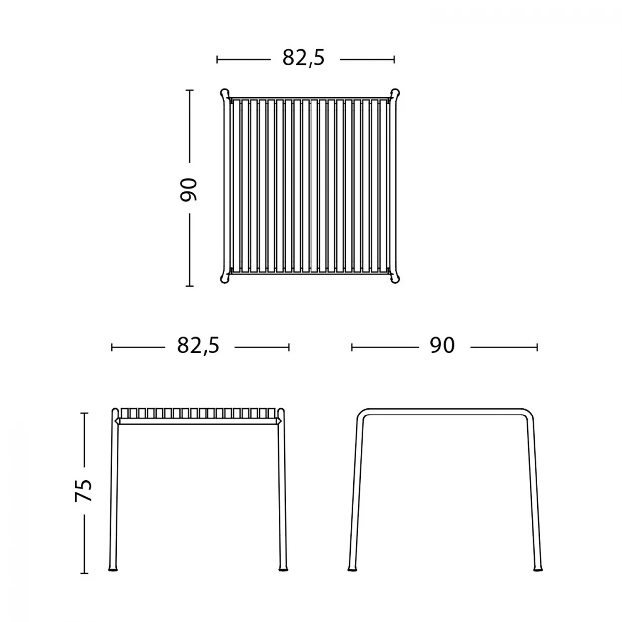 Tisch Palissade Quadratisch Farbe Hot Galvanised Von HAY – Bild 3